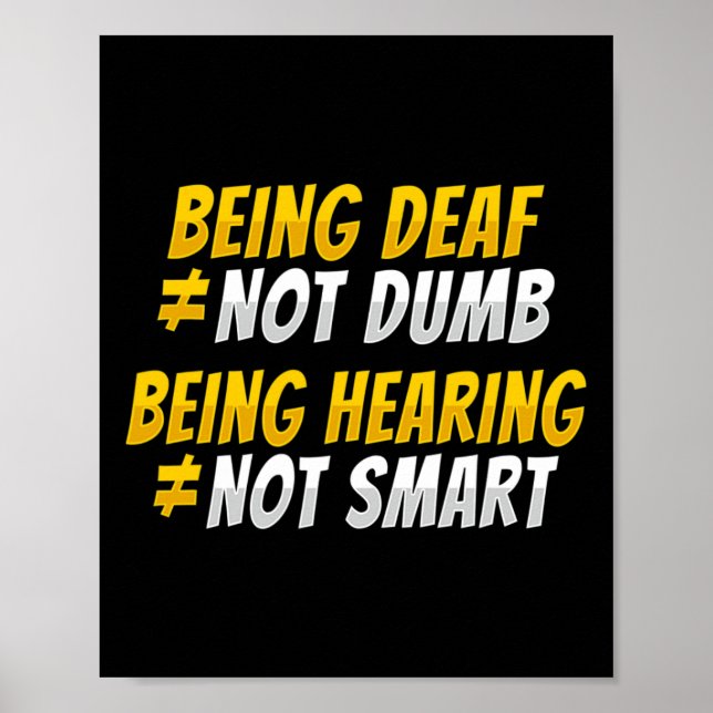 Asl Hand Gesture Deaf Hearing Loss Awareness 2  Poster (Front)