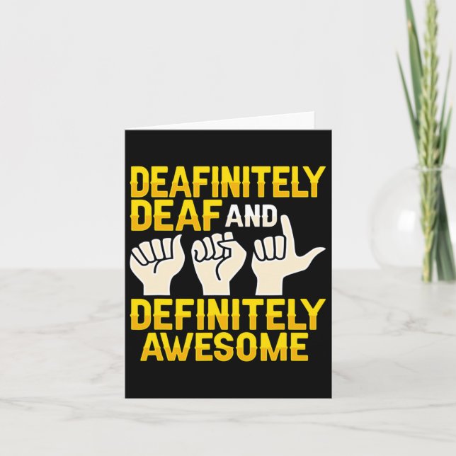 Asl Hand Gesture Deaf Hearing Loss Awareness 4  Card (Front)