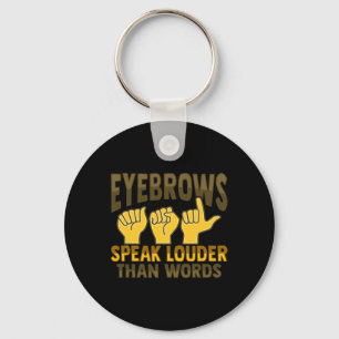 Asl Hand Gesture Deaf Hearing Loss Awareness 5 Keychain