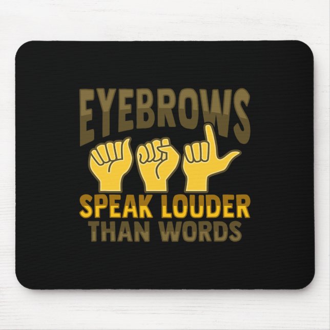 ASL Hand Gesture Deaf Hearing Loss Awareness 5 Mouse Pad (Front)