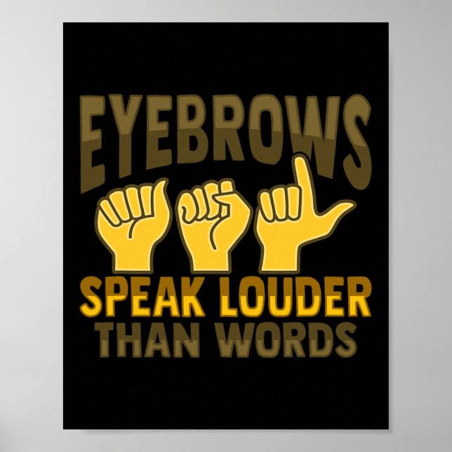 ASL Hand Gesture Deaf Hearing Loss Awareness 5 Poster (Front)