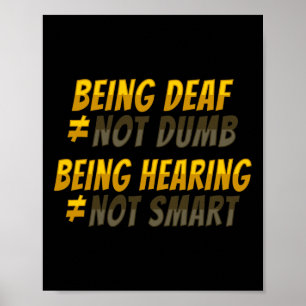 ASL Hand Gesture Deaf Hearing Loss Awareness 6 Poster