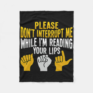 Asl Hand Gesture Deaf Hearing Loss Awareness 9 Fleece Blanket