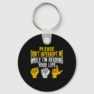 Asl Hand Gesture Deaf Hearing Loss Awareness 9 Keychain