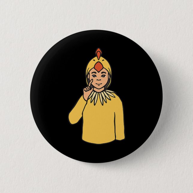 Asl Hand Gesture Deaf Hearing Loss Awareness Boy  Button (Front)