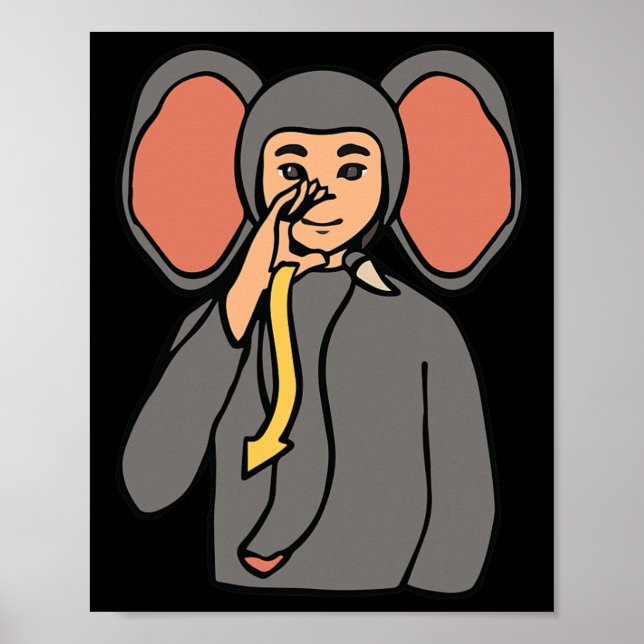 Asl Hand Gesture Deaf Hearing Loss Awareness Boy  Poster (Front)