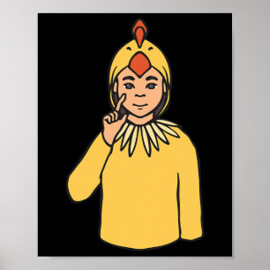 Asl Hand Gesture Deaf Hearing Loss Awareness Boy Poster