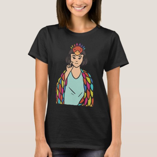 Asl Hand Gesture Deaf Hearing Loss Awareness Girl  T_Shirt