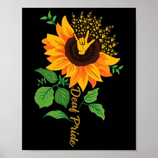 Asl Hand Gesture Deaf Hearing Loss Awareness  Poster (Front)