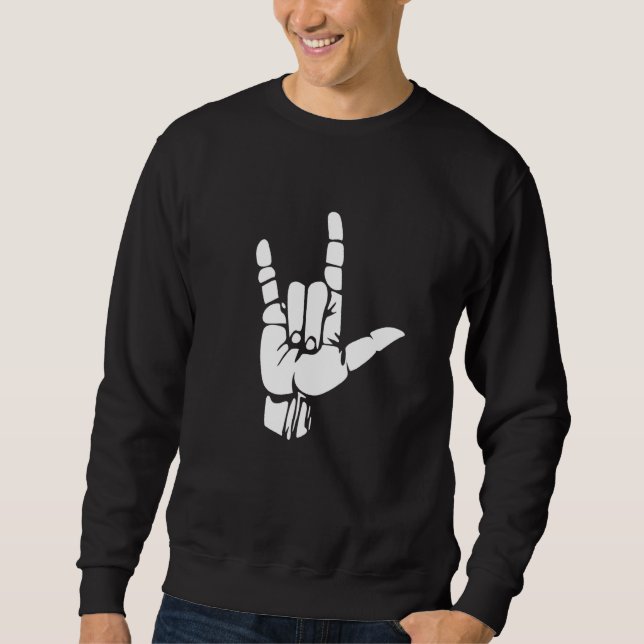Asl Hand Sign American Sign Language Sweatshirt (Front)