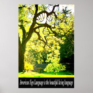 ASL-Handshaped Branches 16" x 24" Poster