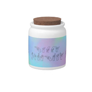 ASL Happy Birthday /Hand Signs and Finger Spelling Candy Jar