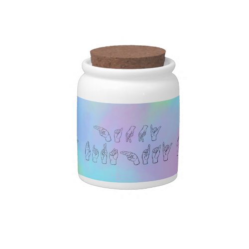 ASL Happy Birthday Hand Signs and Finger Spelling Candy Jar