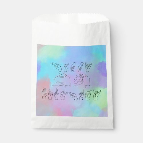 ASL Happy Birthday Hand Signs and Finger Spelling Favor Bag