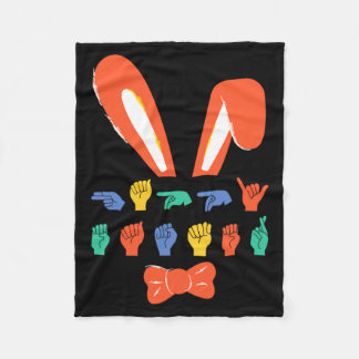 Asl happy easter candy sign language eggs women t fleece blanket