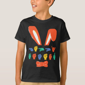 Asl happy easter candy sign language eggs women t T-Shirt