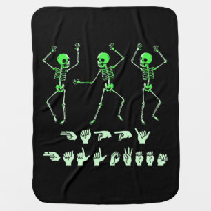 ASL Happy Halloween I - Cute Spooky Season Baby Blanket