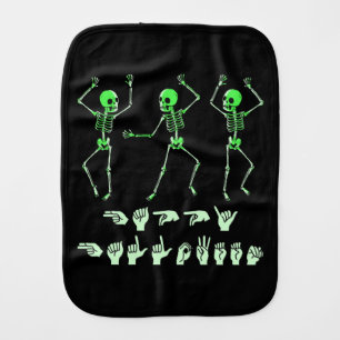 ASL Happy Halloween I - Cute Spooky Season Baby Burp Cloth