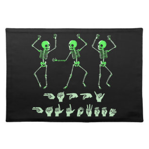 ASL Happy Halloween I - Cute Spooky Season Cloth Placemat