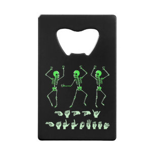 ASL Happy Halloween I - Cute Spooky Season Credit Card Bottle Opener