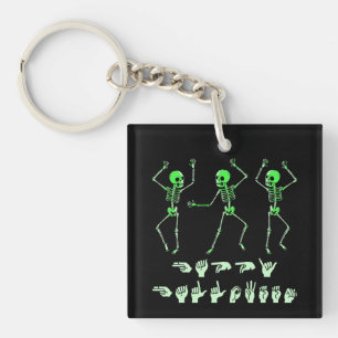 ASL Happy Halloween I - Cute Spooky Season Keychain