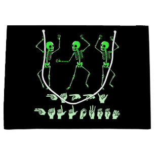 ASL Happy Halloween I - Cute Spooky Season Large Gift Bag