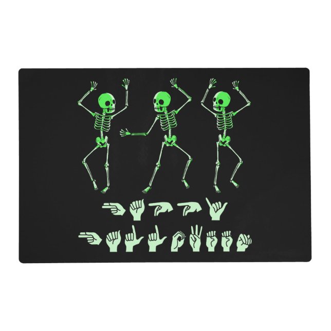 ASL Happy Halloween I - Cute Spooky Season Placemat (Front)
