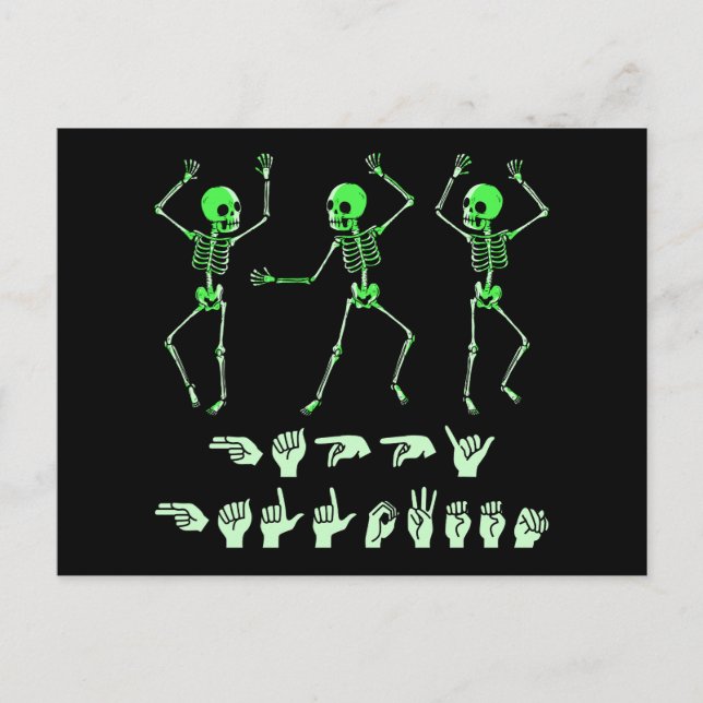ASL Happy Halloween I - Cute Spooky Season Postcard (Front)