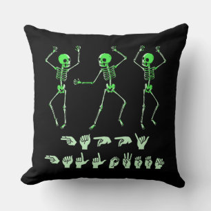 ASL Happy Halloween I - Cute Spooky Season Throw Pillow