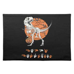 ASL Happy Halloween III - Cute Spooky Season Cloth Placemat