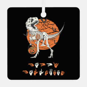 ASL Happy Halloween III - Cute Spooky Season Metal Ornament