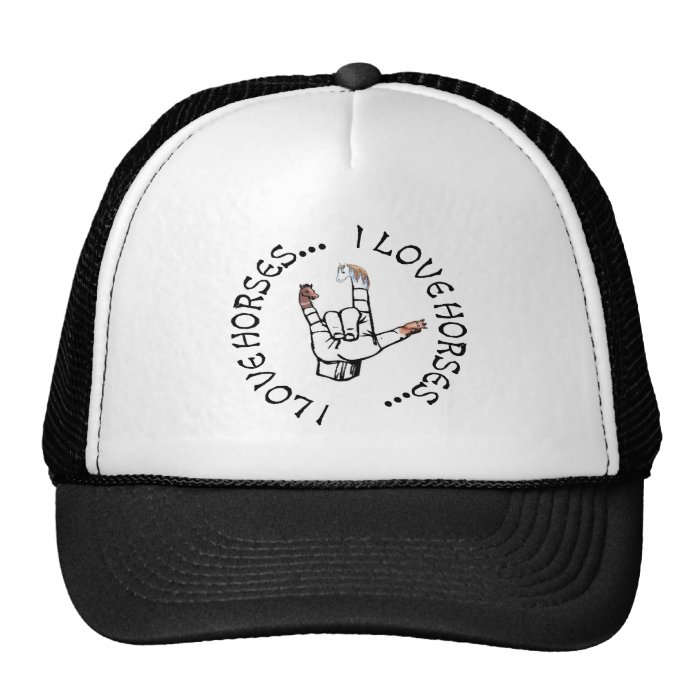 ASL I LOVE HORSES (AMERICAN SIGN LANGUAGE) HAT