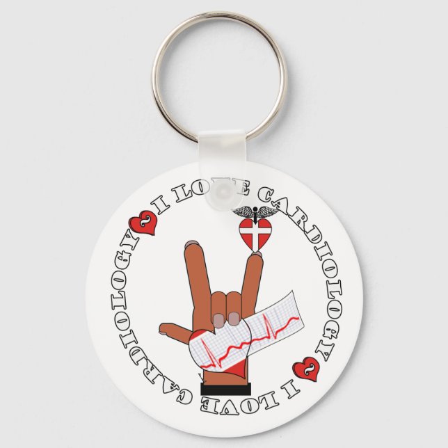 ASL I Love Sign CARDIOLOGY Keychain (Front)