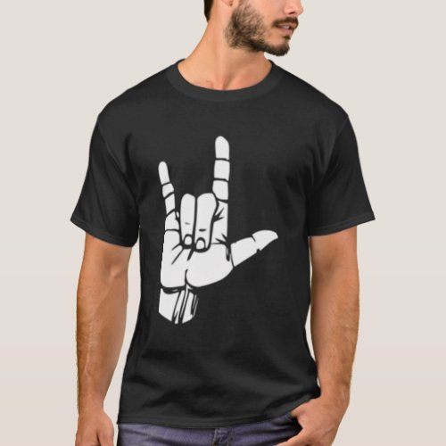 Asl I Love You American Sign Language Print T_Shirt