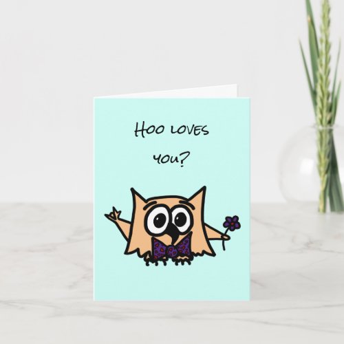 ASL I love you card with Ollie the Owl 
