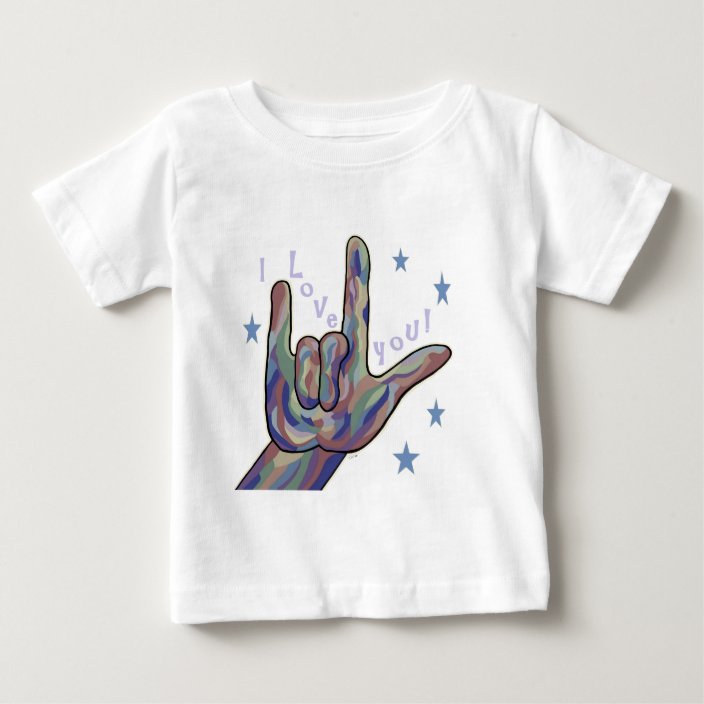 Asl I Love You Denim And Camouflage Colors Baby T Shirt Zazzle