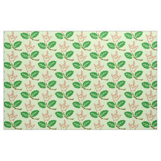 ASL I Love You Flower Patterned Fabric