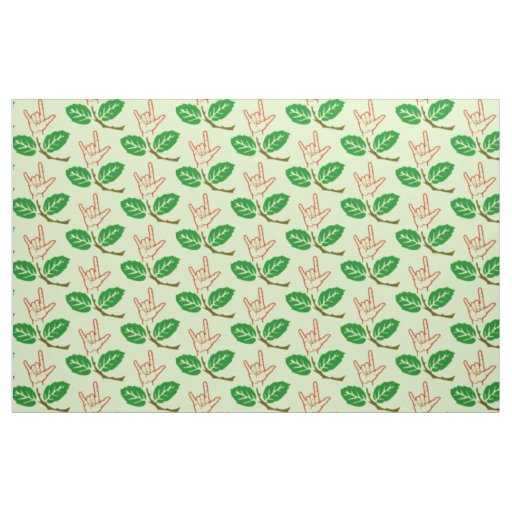 ASL I Love You Flower Patterned Fabric