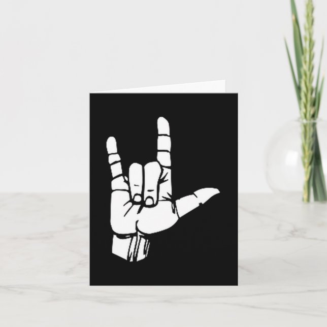 Asl I Love You Gift American Sign Language Tee Pre Card (Front)