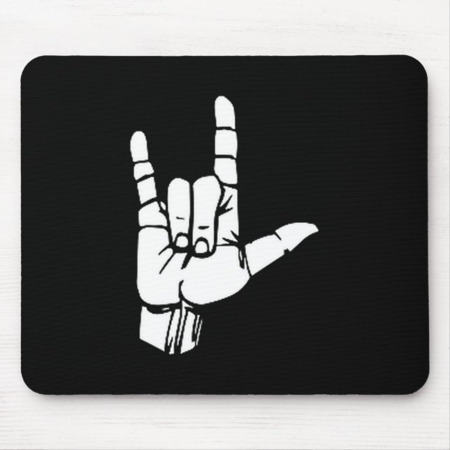 Asl I Love You Gift American Sign Language Tee Pre Mouse Pad (Front)