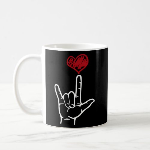 Asl I Love You Hand Heart American Sign Language Coffee Mug