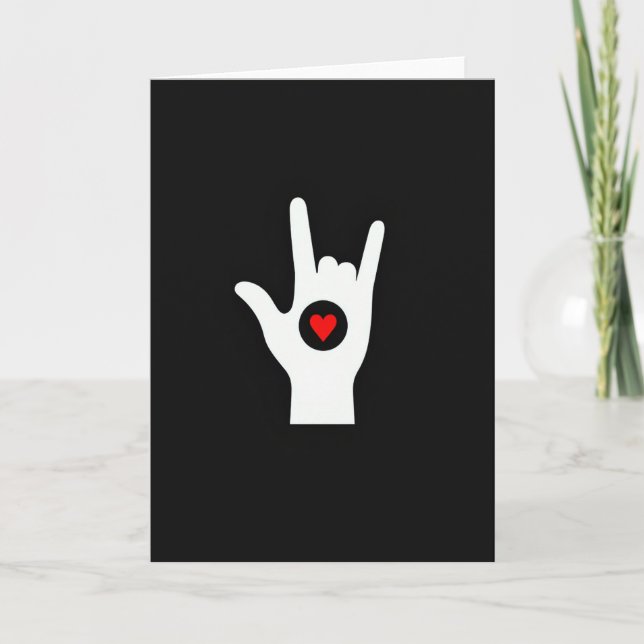 Asl I Love You Heart Card (Front)