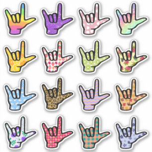 ASL I Love You ILY Hand Signs Sticker