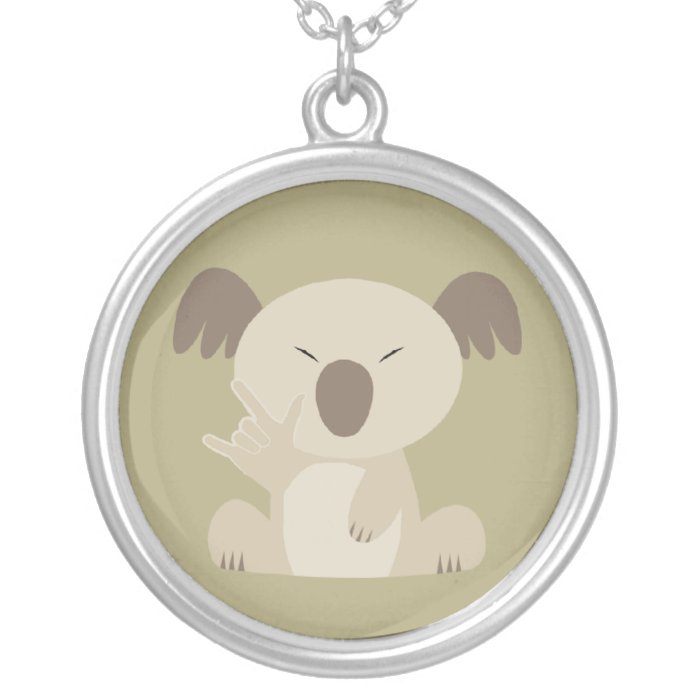 ASL I Love You Koala Necklace