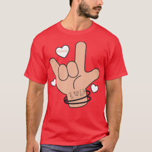 ASL I Love You LearnASL American Sign Language Des T-Shirt