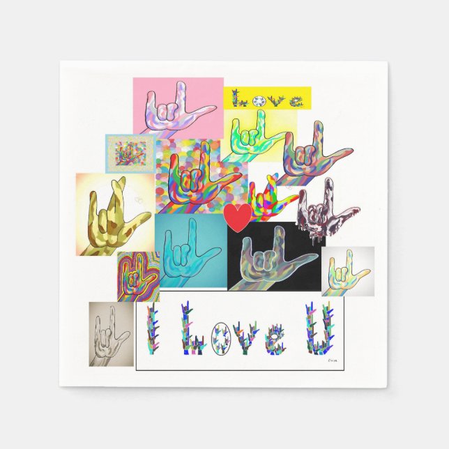 ASL I Love You Medley  Napkins (Front)