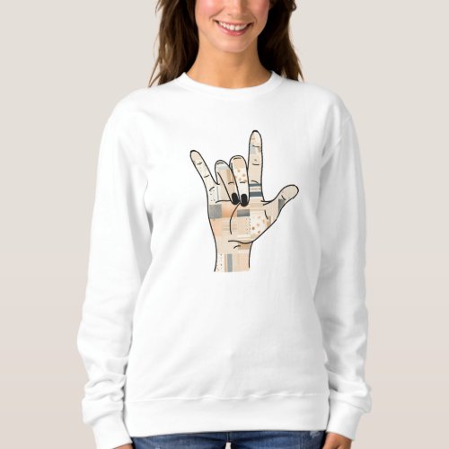 ASL I love you shirt _ Boho quilt Sign Language