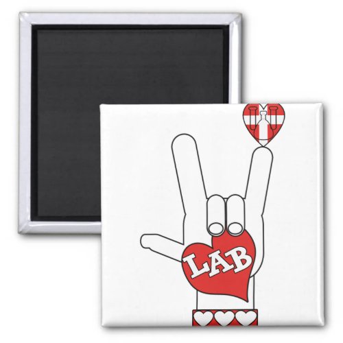 ASL I Love YOU Sign LAB LABORATORY Magnet