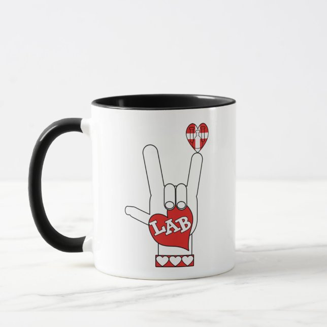 ASL I Love YOU Sign LAB (LABORATORY) Mug (Left)