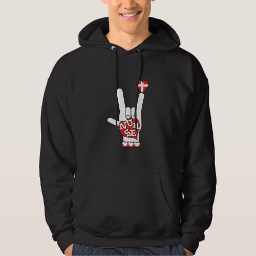 ASL I Love YOU Sign Language _ HAND HEART NURSE Hoodie